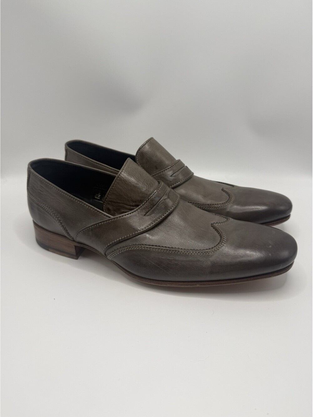 NDC Handmade Dress Shoes Sz 42 Cap Toe Oxford Lace Up Hand crafted Gray US 9 Men